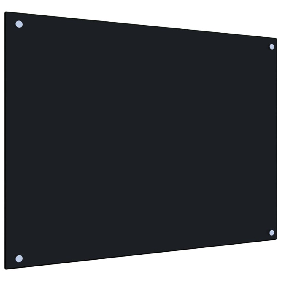 Protección salpicaduras cocina vidrio templado negro 80x60