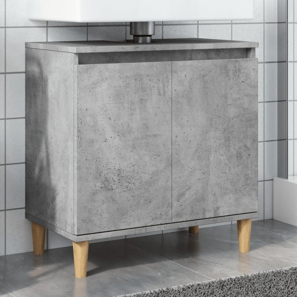 Mueble de lavabo madera contrachapada gris hormigón