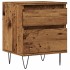 Mesita de noche madera ingeniería madera envejecida 40x35x50