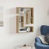 Estantes cubo de pared 2 uds madera roble artisan 50x15x50