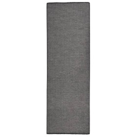 Alfombra de exterior de tejido plano gris 80x250