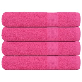 Toallas de sauna 4 uds 100% algodón rosa 80x200 cm 360