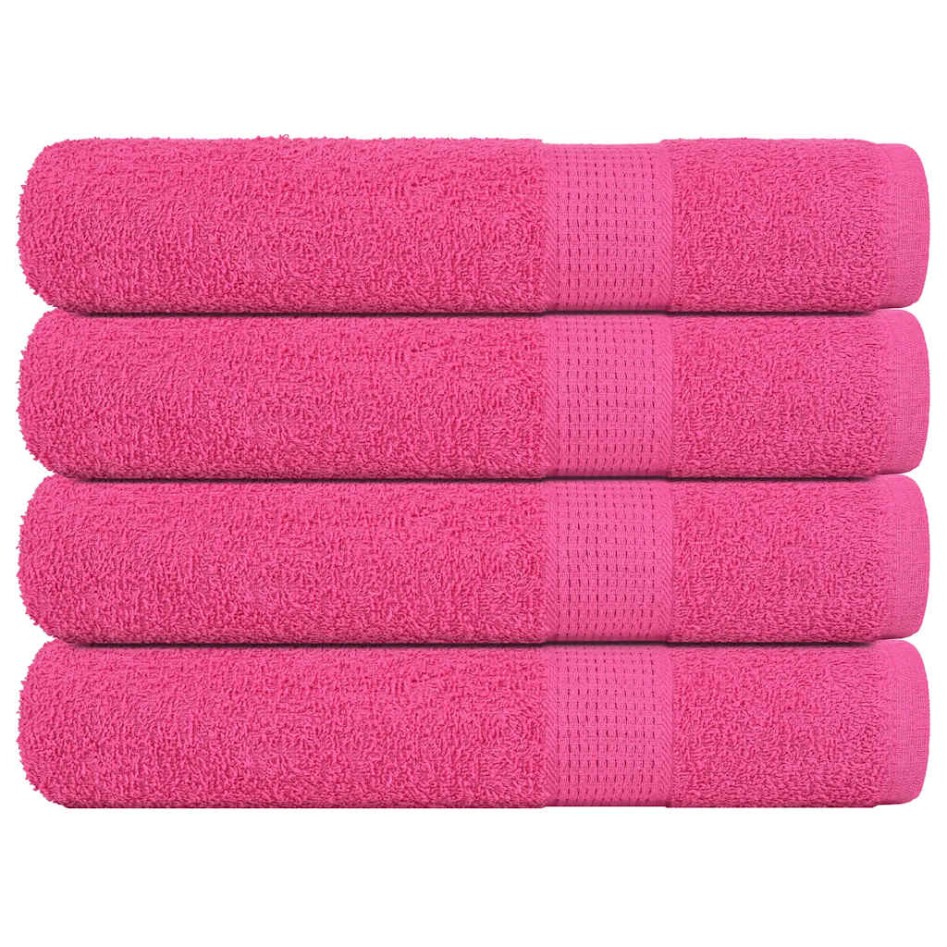 Toallas de sauna 4 uds 100% algodón rosa 80x200 cm 360