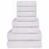 Juego de toallas 8 piezas 100% algodón blanco 360