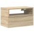Mesita de noche de pared color roble ahumado 45x26x28,5