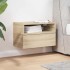Mesita de noche de pared color roble ahumado 45x26x28,5