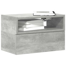 Mesita de noche de pared color gris hormigón 45x26x28,5
