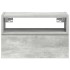 Mesita de noche de pared color gris hormigón 45x26x28,5