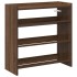 Mueble zapatero madera contrachapada marrón roble 60x25x62