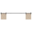 Kit de puerta corredera de armario acero carbono 244 cm