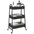 Carrito de almacenaje 3 niveles acero negro 42x41,5x77