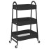 Carrito de almacenaje 3 niveles acero negro 42x41,5x77