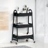 Carrito de almacenaje 3 niveles acero negro 42x41,5x77