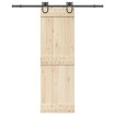 Kit de herrajes para puertas correderas acero negro 183 cm