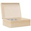 Caja de madera con tapa madera maciza de pino 40x30x13 cm