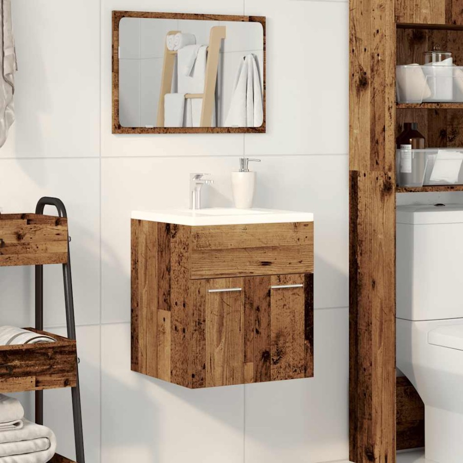 Mueble de lavabo madera de ingeniería envejecida 41x38,5x46