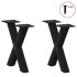 Patas de mesa de centro forma X 2uds acero negro 37x(30-31)