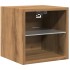 Mueble de TV de pared con luces LED roble artisian