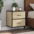 Mesita de noche de pared color roble ahumado 40x31x39,5