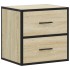 Mesita de noche de pared color roble ahumado 40x31x39,5