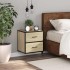 Mesita de noche de pared color roble ahumado 40x31x39,5