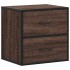 Mesita de noche de pared color roble marrón 40x31x39,5