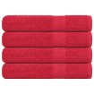 Toallas de sauna 4 uds 100% algodón rojo 80x200 cm 360 gsm