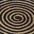 Alfombra de yute tejida a mano diseño espiral negro 120