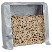 Leñero con protector de lluvia 150x25x150 cm acero galvanizado