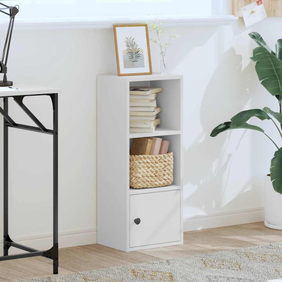 Estantería de madera de ingeniería blanca 31x24x77