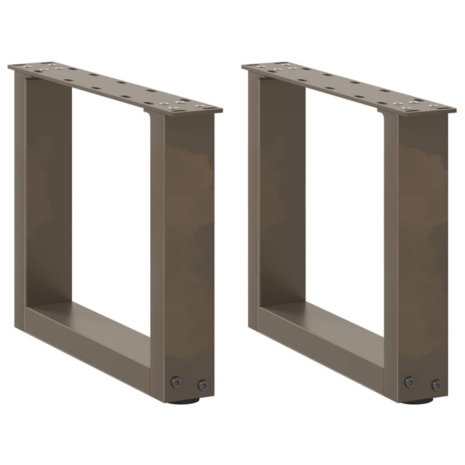 Patas de mesa centro forma U 2uds acero natural 30x(30-31)