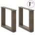 Patas de mesa centro forma U 2uds acero natural 30x(30-31)