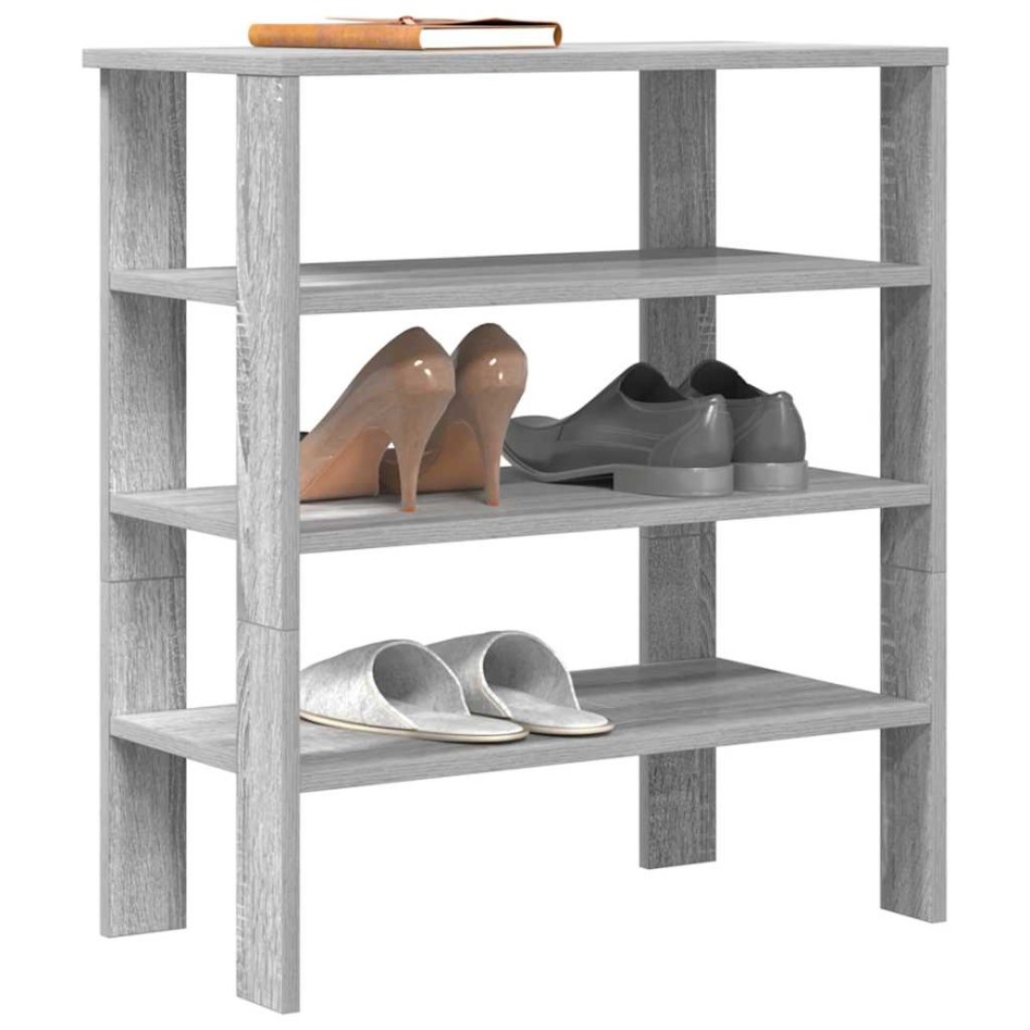 Mueble zapatero madera contrachapada gris sonoma 61x32x70