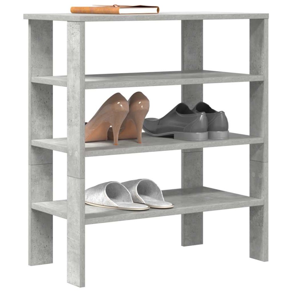 Mueble zapatero madera contrachapada gris hormigón 61x32x70