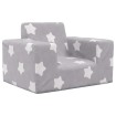 Sofá para niños felpa suave gris claro con estrellas