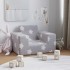 Sofá para niños felpa suave gris claro con
