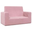 Sofá para niños de 2 plazas de felpa suave rosa