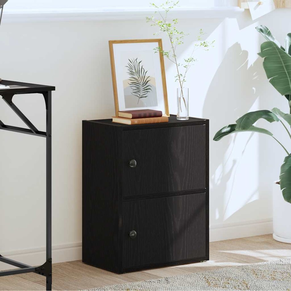 Estantería de madera de ingeniería roble negro 40x24x52