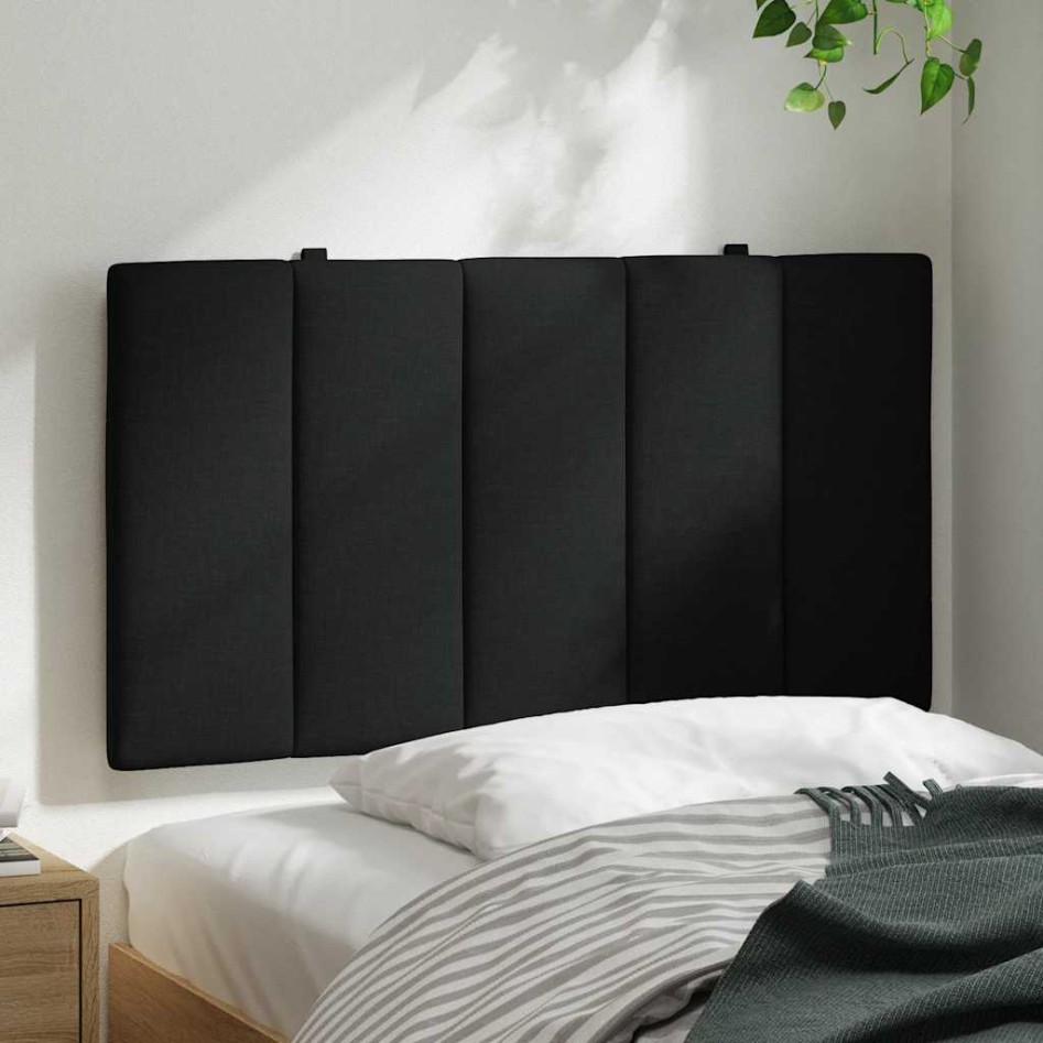 Cabecero de cama acolchado tela negro 90