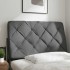 Cabecero de cama acolchado tela gris oscuro 90