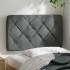 Cabecero de cama acolchado tela gris oscuro 90