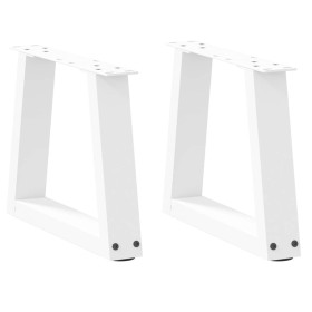 Patas para mesa de comedor forma V 2 uds blanco 30x(30-31,3)