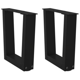 Patas para mesa de comedor forma V 2 uds negro 40x(30-31,3)
