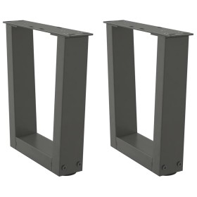 Patas para mesa comedor forma V 2 uds antracita 40x(30-31,3)