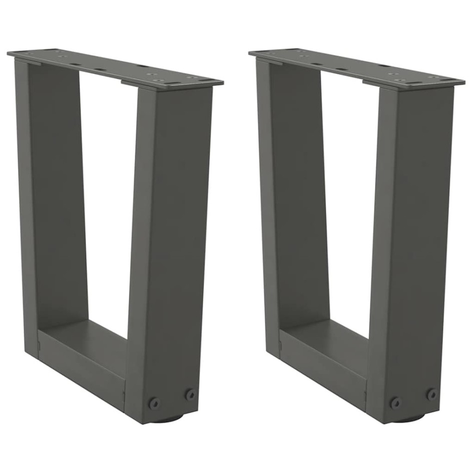 Patas para mesa comedor forma V 2 uds antracita 40x(30-31,3)