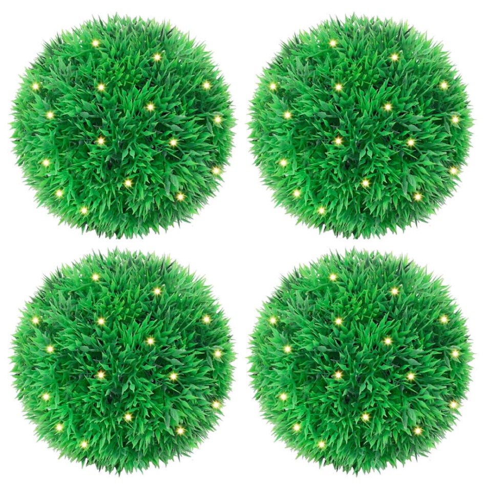 Bolas de boj artificial con luces LED 4 unidades 12