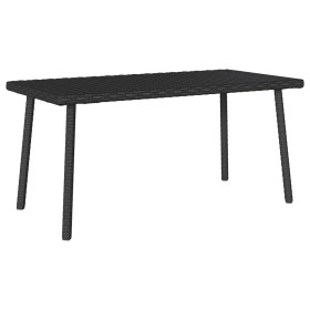 Mesa centro jardín rectangular negra 80x40x37cm ratán