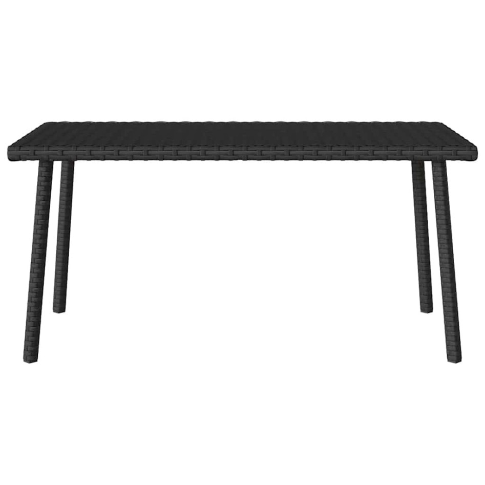 Mesa centro jardín rectangular negra 80x40x37cm ratán