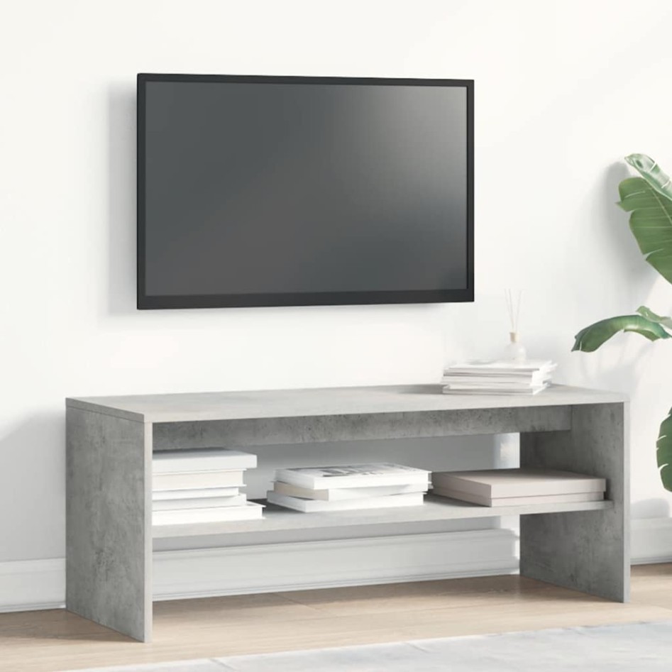 Mueble de TV madera contrachapada gris hormigón 100x40x40