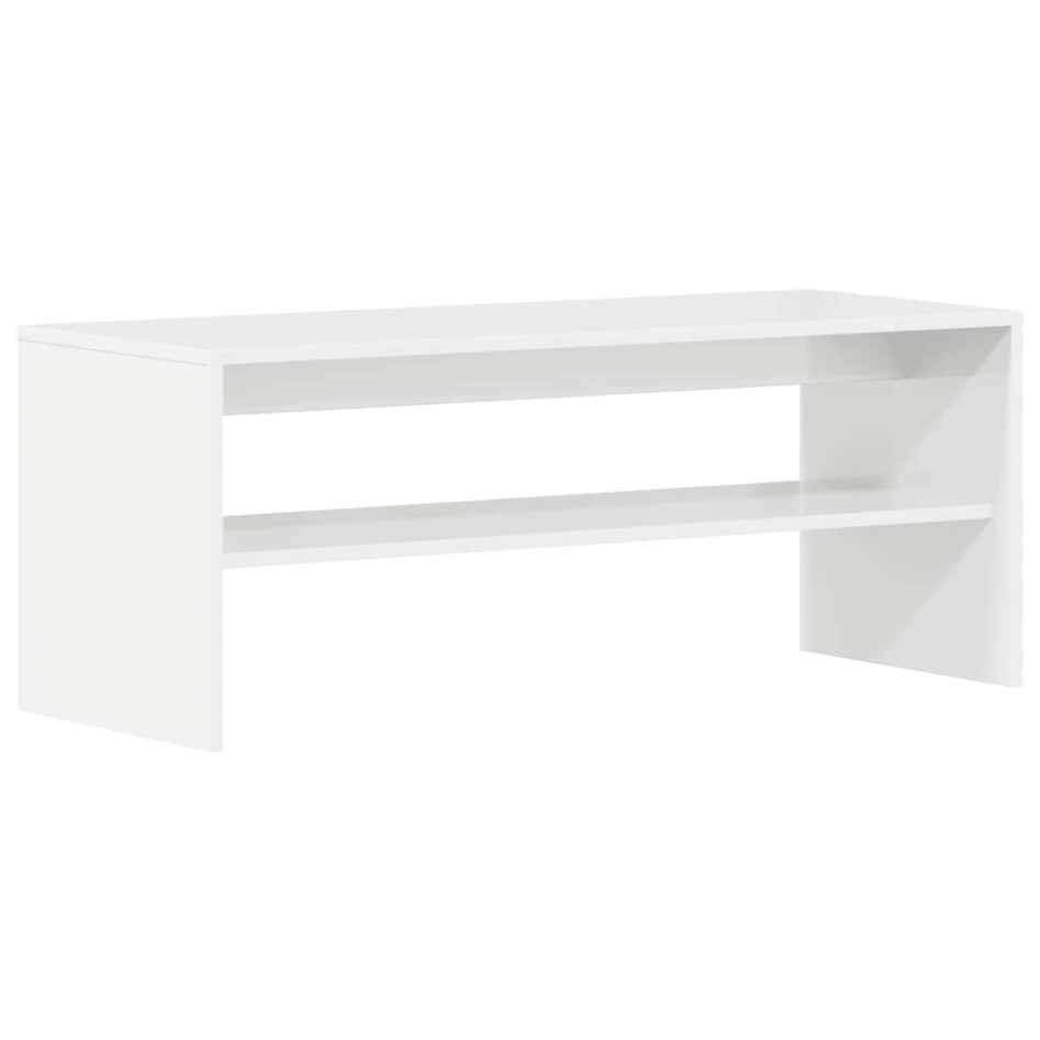 Mueble de TV madera contrachapada blanco brillante 100x40x40